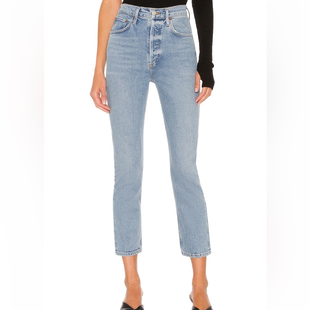 AGOLDE Riley High Rise Straight Crop denim jeans